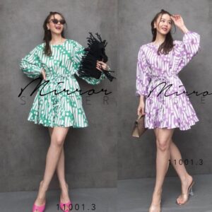 ️ ️SALES ️ ️ ColorfuL PartY CutieS DreSS เดรสสั้นทรงน่ารัก พร้อมเชือกถักผูกเอวเก๋ๆ ทรงบาน ชายล่างบานระบายเด้งๆ