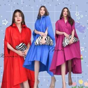 (นางแบบ ใส่ ชุด ขาย) xx Malibu Batty Shirt Dress ฟรีไซส์ สาวทุกไซส์ใส่ได้ เดรสเก๋ สวยมีลุค!! เดรสเชิ้ตทรงค้าวคาว