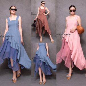 (นางแบบ ใส่ ชุด ขาย) Malilin Layered Set – เซตเสื้อ+กระโปรงสุดจึ้ง ใส่ทีเดียว...คนเหลียวทั้งซอย! เซ็ตที่สาว ๆ