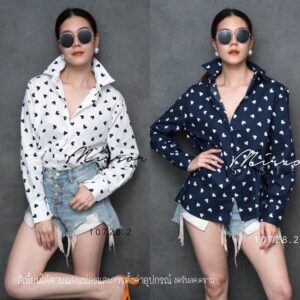V1 CH Hundreds HeART SHiRT เสื้อเชิ้ตลายหัวใจ เท่ๆเก๋ๆ เสื้อเชิ้ตพิมพ์ลายหัวใจ เสื้อเชิ๊ต ทรงสวยแมชกับอะไรก้อน่าเลิฟ