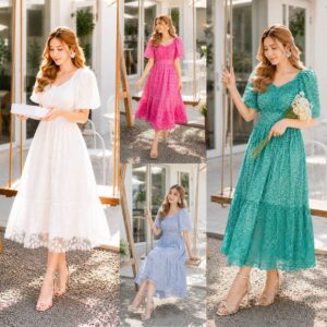 BlossoM Gina Maxi Dress เดรสยาวลายดอก งานหวานละมุน ใส่แล้วดูแพงแบบคุณหนูสุดๆ ดีเทลคอเหลี่ยม + แขนพองตุ๊กตา