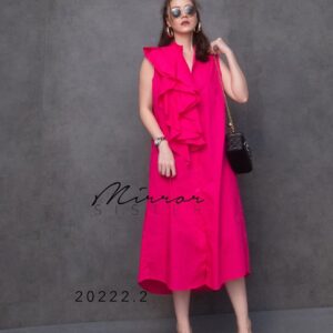 Mirror Sister (MegaSALE ) FriLL ChiLL Dress เดรสแต่งระบายย้วย 3 ชั้นพุ่ม กระดุมผ่าหน้า แต่งง่าย ดีไซน์น่ารัก