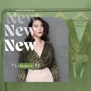 Leopard bodysuit เสื้อบอดี้สูทลายเสือ บอดี้สูท บอดี้สูทอัดพลีท เสื้อเผ็ชๆ เสื้อลายเสือแซ่บๆ อกไขว้ สวยมากแม่