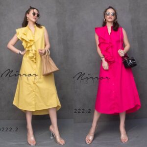 VC FoldiVa i FriLL ChiLL DreSs เดรสตัวโปรด เดรสคอจีน เดรสแขนกุด เดรสแต่งระบายย้วย 3 ชั้นเป็น พุ่ม เก๋ๆ