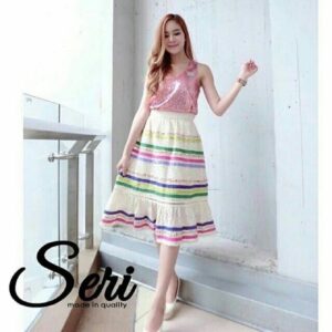 Bohemian Colorful Lace Skirt งานป้าย Seri Made in Korea กระโปรงผ้าลูกไม้ กระโปรงโบฮีเมียน กระโปรงชั้นๆ แมทช์ง่าย น่ารัก