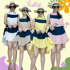 v1 Cuties Pastel Stylish Long Top / Mini Dress มินิเดรสหน้าสั้นหลังยาว เสื้อยาว แขนกุด ดีไซน์คิ้วท์ๆ เก๋ๆ มีสไตล์