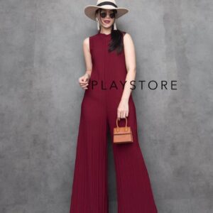 (MegaSALE) V3 Elegance Mini pleat Jumpsuit จั้มสูทพลีท ดีเทลเรียบเก๋ ใส่ขึ้นมาสวย ลัคชู จั้มสูทแขนกุดทรงสวย