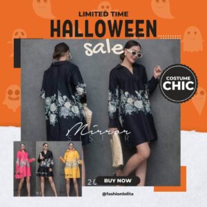 มีหลายสี (Halloween PROMOTION) HW FW FloweR BlooM On Your DaY DreSs เดรสมีปก เดรสเชิ้ต เดรสพิมพ์ลายดอกไม้ สวยหวาน