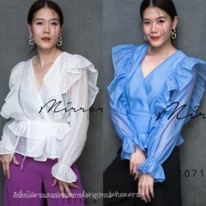 (PROMOTION) V2 SweeT V VaVa OrganZa BlouSE เสื้อผ้าออแกนซ่า งานสวย ผ้าไม่คัน ดีไซน์เก๋ เสื้อคอวี