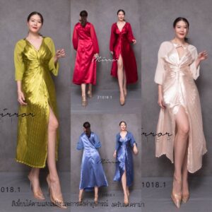 ShinE PleaT FusioN GaLa Maxi SatiN DreSS เดรสพลีท เดรสผ้าเหลือบ เล่นแสงสวยเก๋ ผ่าสูงด้านหน้าโชว์เรียวขา ดีเทลแซ่บ