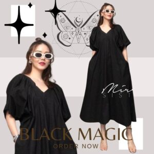 (Last chance) V2 XX ViVa iN KoreA Maxi DresS เดรสคอวี กระโปรงบานทรงเอ เดรสแขนบาน เดรสทรงหลวม สาวอวบใส่ได้ ใส่สบาย