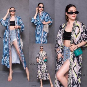 (PROMOTION) V2 Moroccan Kaftan Long ToP เสื้อคลุมตัวยาว สไตล์โมรอคโค สไตล์โบฮีเมียน เบาๆ เสื้อคลุมลายเก๋ แขนยาวจั้ม
