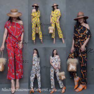 GP LiNkagE ChiLL ouT DatE SeT ชุดเซ็ท ลายสุดเก๋ เสื้อไหล่ตก กางเกงขาเบิ้ล ชุดเซ็ตเสื้อกางเกง เซ็ตสองชิ้น ผ้านิ่มใส่สบาย