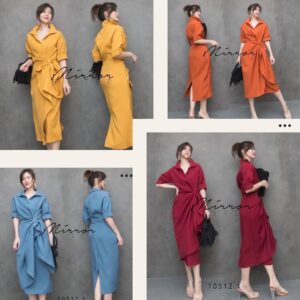 V2 IN Smart DaY dress เดรสสุดเก๋ สมาร์ทด้วยกระโปรงทรงบอดี้ เก๋ด้วยดีเทลสอดผ้าชิ้นหน้าที่หูช่วงเอว