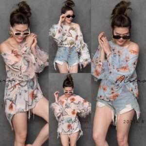 FT v2 FeatheR oN FloweR FreeDoM ToP พริ้วไหนจะเกิน คอลเลคชั่นน่าสะสม เสื้อแต่งขนนก ดีเทลเก๋ไหล่ตกนิดๆ