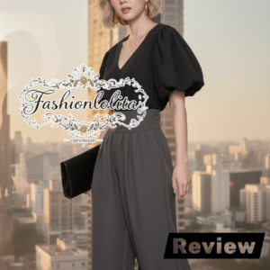 BW (ชุดขาวดำ) Elegant Black V-Neck Textured Top เสื้อดำผู้หญิง เสื้อคอวีแขนพอง เสื้อแฟชั่นเรียบหรู เสื้อไว้ทุกข์สุภาพ
