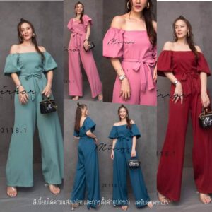 (PROMOTION) V2 SW Someday Special Jumpsuit จั้มสูทขายาว จั้มสูทกางเกง คอเหลี่ยม จั้มสูทแขนบาน จั้มสูทแขนกระดิ่ง ทรงเก๋ๆ