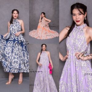 (PROMOTION) V3 Antique Vintage PleaT DreSS เดรสลายแอนทีค สวยหวานละมุน เดรสยาวอัดพลีท เว้าแขน ไปทะเลใส่แนวธีมยิปซี