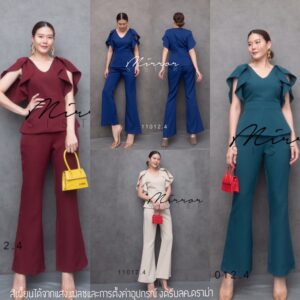 V1 SM SmaRt ModeL HavANa Set ปังปุริเย่! ชุดเซ็ท เซ็ตเสื้อกางเกง เสื้อคอวีตีเกล็ดแต่งขอบเอวดูสวยสมาร์ท