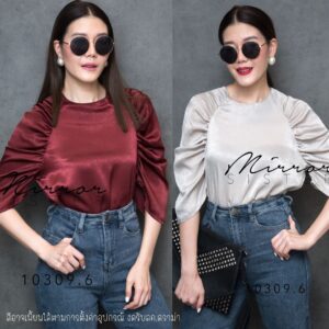 Mirror Sister V2 Silk Satin Blouse เสื้อแขนเก๋ ยกย่นสวย ผ้าซิลค์ซาตินเล่นแสงออร่าๆ แมชกับอะไรก้อเก๋